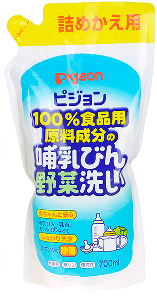Средство д/мытья детской посуды и овощей, сменный блок, 700мл Pigeon, Япония