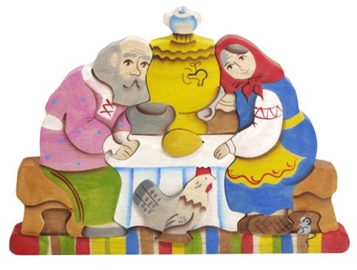 «Курочка Ряба» Деревянный объемный пазл ручной работы